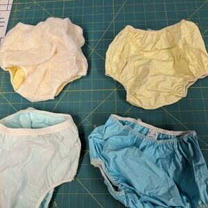 Vintage Kids Waterproof Diaper Cover Lot - Blue And Yellow, Size S And Size 2